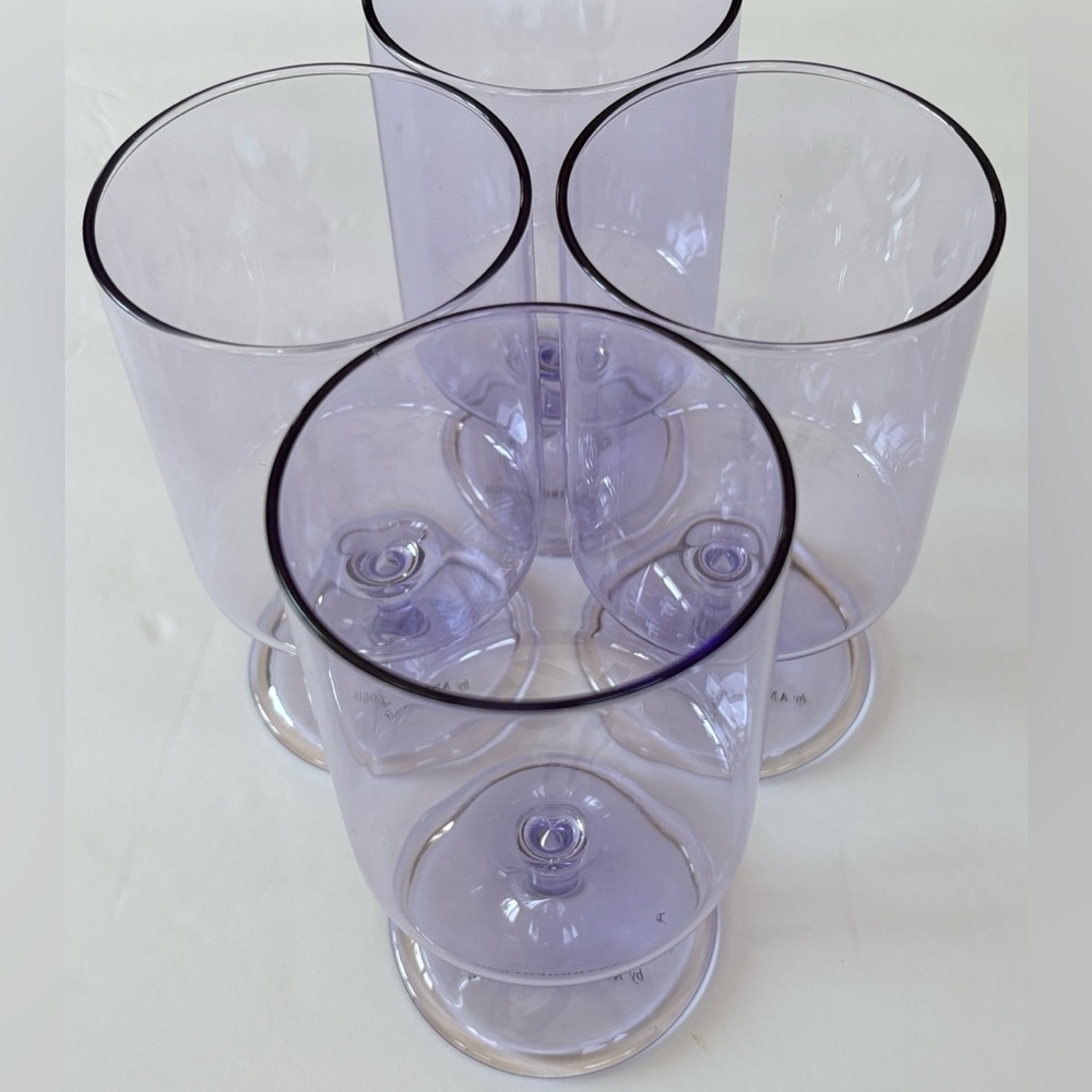ANTHROPOLOGIE Morgan Short Purple Wine Glasses Set of 4 Lk NEW! No box - Picture 4 of 8